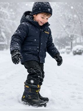 Timberland Kids Waterproof Black Boots size 13 insulated to snow